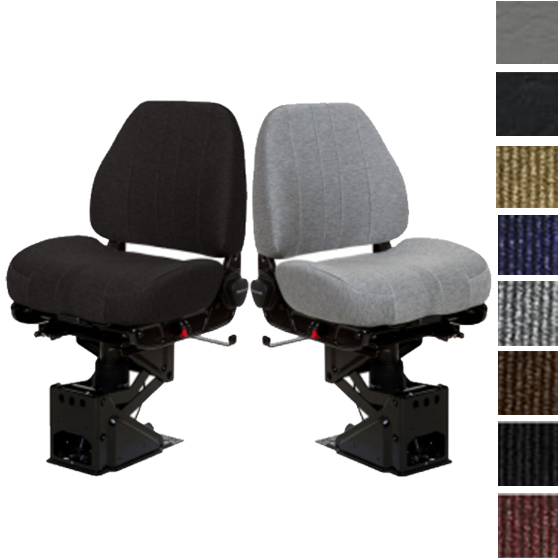 Captain Low Back Semi Truck Seat - No Armrests, Air Suspension