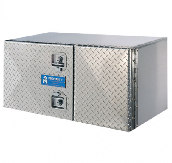 18 Inch Tall And 24 Inch Wide Diamond Plate Aluminum Double Door Toolbox