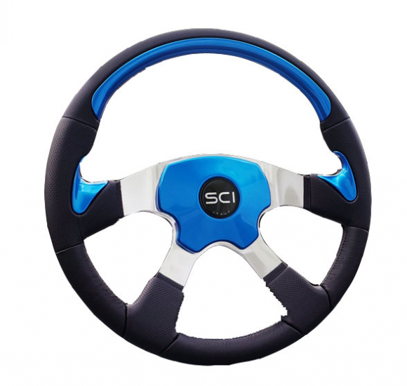 18 Inch Blue Four Spoke Traveler Steering Wheel