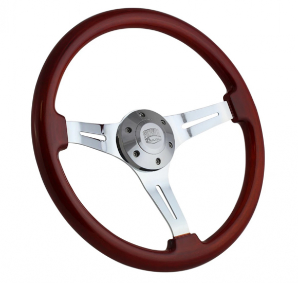 14 Inch Chrome Classic Light Steering Wheel