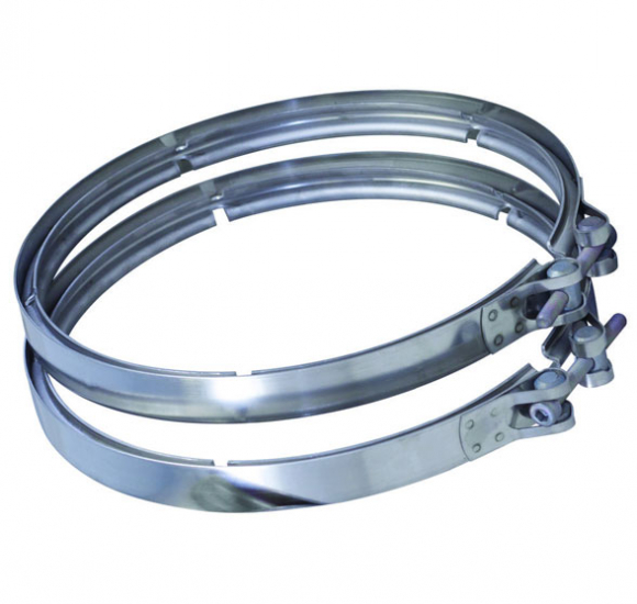 Cummins, Paccar, And Volvo Stainless Steel 15.51 Inch Diameter V-Band Exhaust Clamp