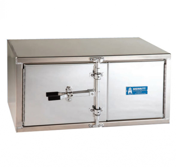 24 Inch Tall And 24 Inch Wide Smooth Aluminum Double Door Cam Lock Box 