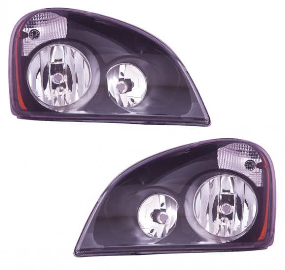 Pair Of Freightliner Cascadia 2008 To 2017 Head Lamps With Black Bezels
