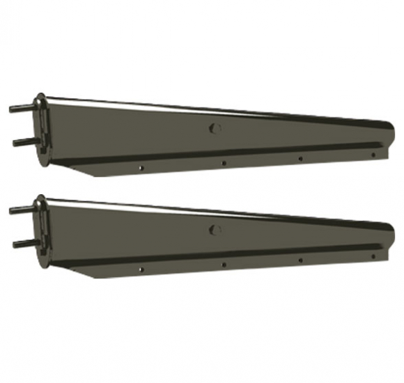 Pair Of 30 Inch Black Titanium Stainless Steel Mud Flap Hangers With 2-1/2 Inch Bolt Centers