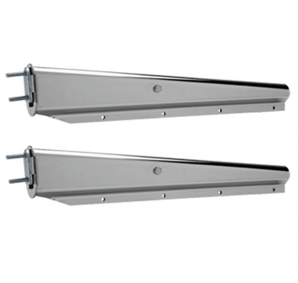 Pair Of 31 Inch Long Stainless Steel Mud Flap Brackets With 2-1/2 Inch Bolt Centers