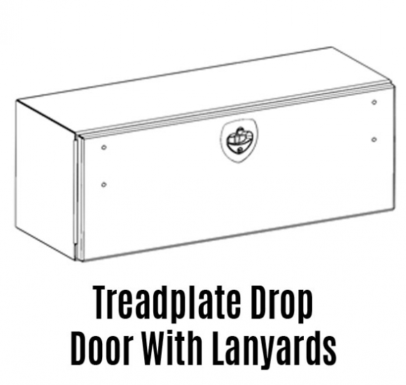 18 Inch By 18 Inch Toolbox With Treadplate Drop Door With Lanyards