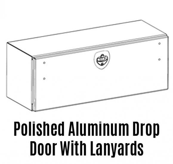 18 Inch By 18 Inch Toolbox With Polished Aluminum Drop Door With Lanyards