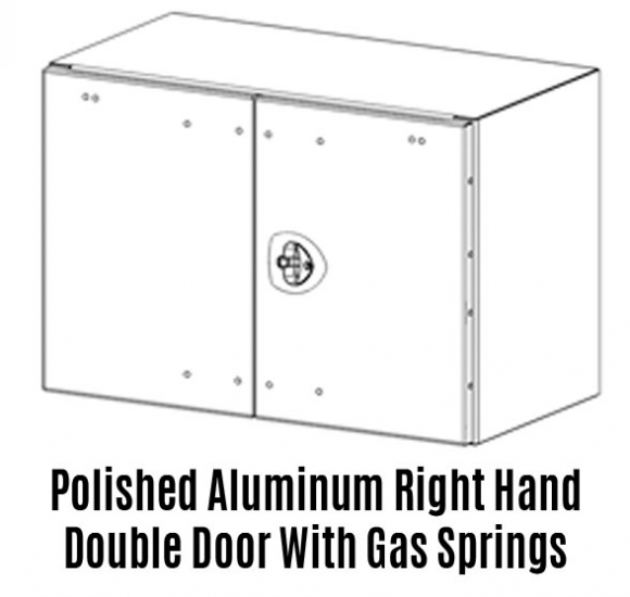 24 Inch By 24 Inch Aluminum Barn Door Toolbox With Polished Aluminum Right Hand Double Door With Gas Springs