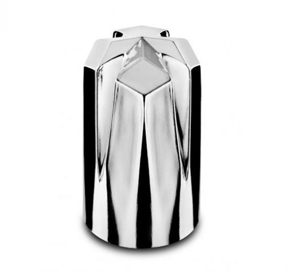 33mm By 3 Inch Chrome Plastic Push-On Iron Cross Nut Cover