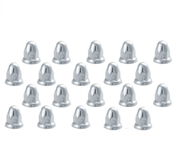 20 Pack 33mm x 2-1/8" Stainless Steel Push-On Bullet Nut Covers with Flange