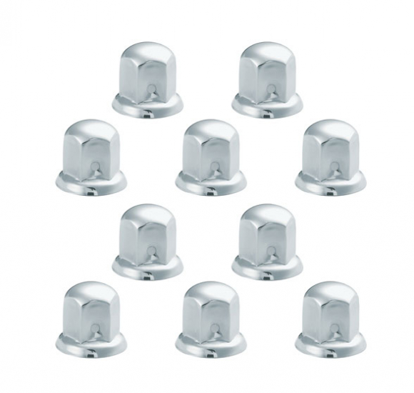 10 Pack Ford 1995+ GM 1991+ 30mm x 1-11/16" Stainless Steel Push-On Lug Nut Covers with Flange