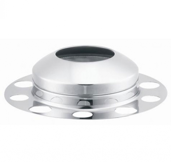 Chrome Three Piece Front Axle Cover With Removable Cap And Beauty Ring For Eight 33mm Lug Nuts