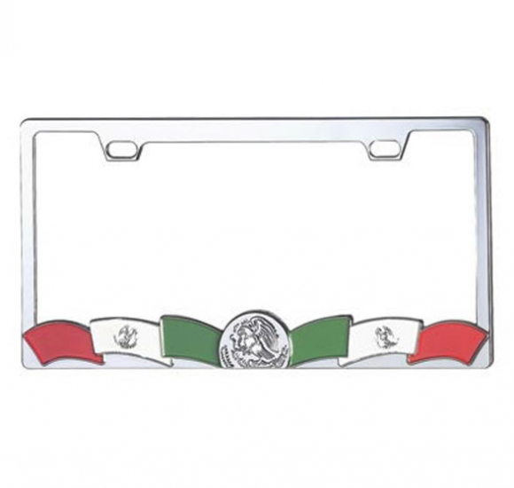 Mexican Eagle Chrome License Plate Frame