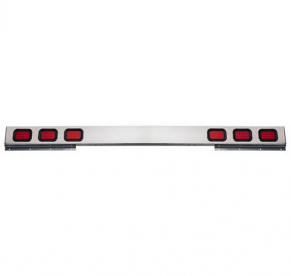 One Piece Stainless Steel Rear Light Bar With Rectangular Red LED Lights