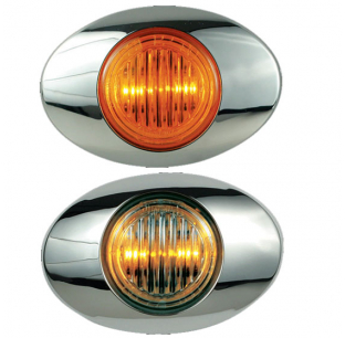 2 LED Amber M3 Marker and Clearance Light Kit with .180 Male Bullet Plugs