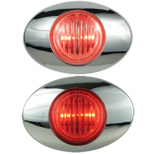 2 LED Red M3 Marker and Clearance Light Kit with .180 Male Bullet Plugs