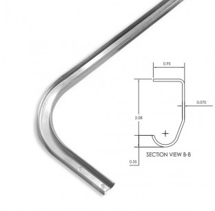 120 Inch Length 8 Inch Radius Horizontal 2 Inch Wide Track for Roller Doors