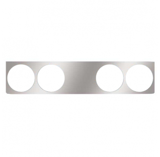 Chrome Shop Mafia CSM Stainless Steel Center Rear Light Panel W/ 4 Round 4 Inch Light Cutouts - Universal