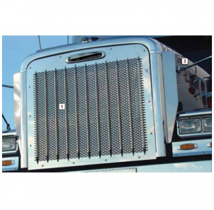 Freightliner Classic/XL/FLD 120 Punched Grille Insert 1990-2010 - Stainless Steel - Multiple Styles Available