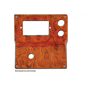 Genuine African Rosewood Control Panel for 2001+ Peterbilt 370 Series Bobtail Trucks - Parking Brake, Lighter, Accessory, Ashtray