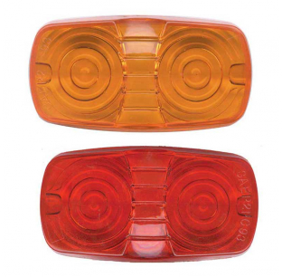 16 LED Rectangular Clearance Marker Light with Amber or Red Lens, 1 Wire, Self Grounding, Fits Most Truck Models