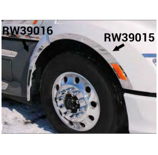 Stainless Steel Fender Trim for Peterbilt 579 Hood and Cab Fairing by Roadworks