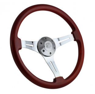 14 Inch Chrome Classic Light Steering Wheel - Sleek Design, Perfect Fit
