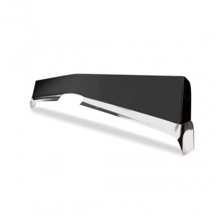 Aeroshield II Hood Shields for Mack CH 1990-2005 - Durable Polycarbonate with Polished Aluminum Caps - Smokey Finish