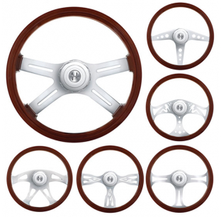 Peterbilt & Kenworth 18 Inch Wood Chrome Steering Wheels - High-Quality, Durable, Stylish
