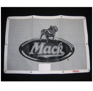 Mack CL703 1989-2007 & CH 1990-2005 White Bug Screen with Logo for Truck Grille Cover