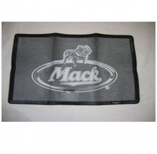 Mack CL703 1989-2007 & CH 1990-2005 Black Bug Screen with Logo - Truck Grille Cover