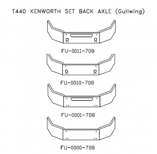 Chrome Steel Kenworth T440 Set Back Axle Bumper - Customizable Options Available