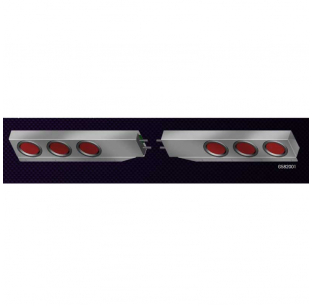 Phoenix Design Peterbilt Rear Lite Bars 2.5 Inch Bolt Hole Centers 304 Stainless Steel Pair