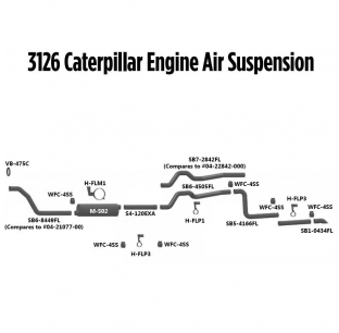 3126 Caterpillar Engine Air Suspension Exhaust Layout - Fits Various Models