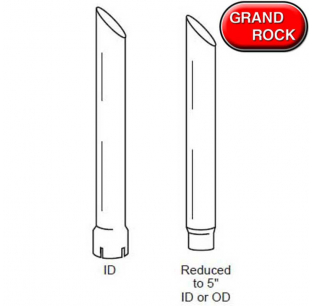 Angle Cut 6 In to 5 In O.D Bottom Chrome Stack - 108 Inches for Big Rigs
