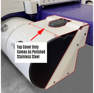 Peterbilt 389 Polished Stainless Steel DEF Tank Top Cover for Large Tank - Durable and Stylish