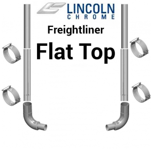 Freightliner Classic 6 Inch Lincoln Exhaust Package with Top Stacks, Center Spools, Lower Elbows, and Clamps