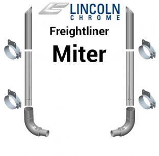 Freightliner Classic 6 Inch Lincoln Exhaust Package with Top Stacks, Center Spools, Lower Elbows, and Clamps