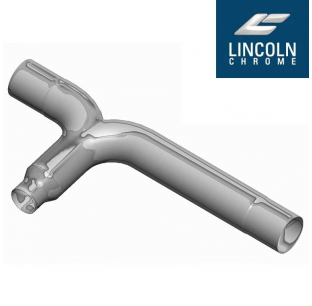 Chrome 7 to 5 Inch 90 Degree Y-Pipe for Lincoln - Additional Freight Charges Apply