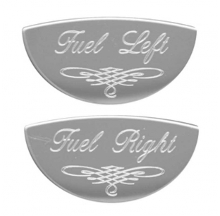Stainless Steel Fuel Level Gauge Emblem for Peterbilt 359/370 Series - Fits Left & Right