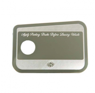 Stainless Steel Parking Brake Control Statement Plate for Bobtail
