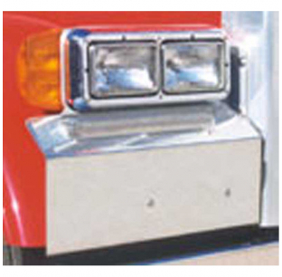 Peterbilt 379 Dual Rectangular Headlight Fender Guards - Solid Mount by Roadworks