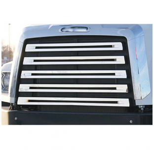 Stainless Steel Grille Covers for Freightliner 108SD with 6 Slats - Real Wheels