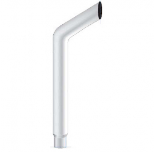 Chrome 6 Inch to 5 Inch Bull Horn Reduce Bottom Exhaust, Multiple Lengths, Fits Most Trucks, United Pacific