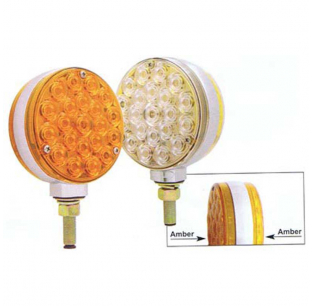42 LED Double Face Turn Signal Light with Amber LEDs, Clear or Amber Lens, Heavy Duty Chrome Housing, Fits Most Trucks, United Pacific