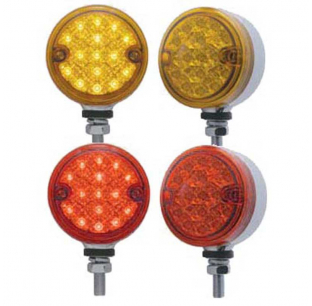 15 LED 3 Inch Dual Function Reflector Light with Chrome Housing for Trucks