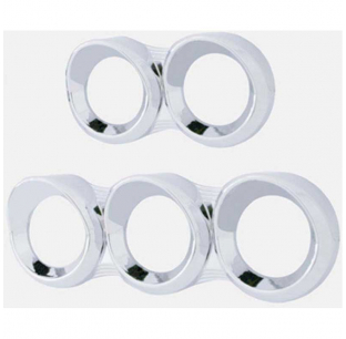 Chrome Plastic Gauge Cover with Visor for 2005 and Older Peterbilt Trucks - United Pacific 6 Month Warranty