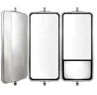 AM Autoparts 16x7 Heated Stainless Steel West Coast Mirror For HD Semi Trucks – Manual