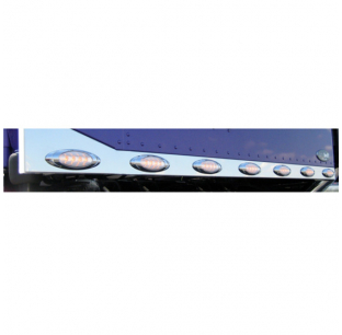 Peterbilt 70x3 Sleeper Extension Panels with 7 P1 LED Lights, 12 Inch Spacing