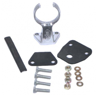 Hadley Chrome Air Horn Mount Kit with Front Support and Hardware - Air Horn Kit, 2in Height, 3.5in Overall, Includes Pedestal, Bolts, Nuts, Washers - Made in USA